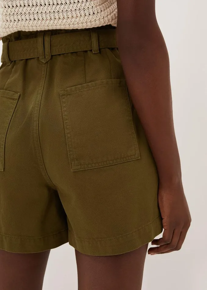 Phase Eight Pollie Denim Cargo Shorts Khaki Women Trousers