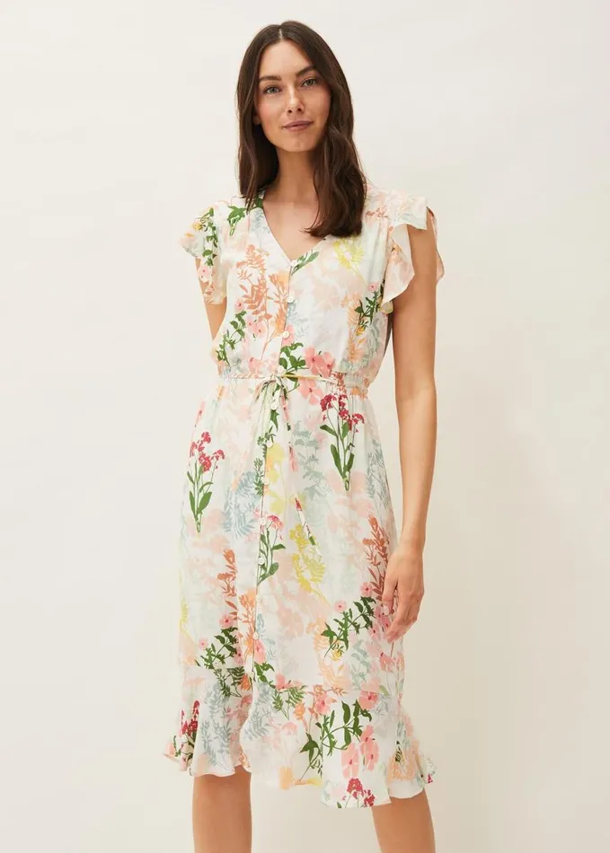 Phase Eight Remee Floral Shirt Dress Pinkorange Women Dresses