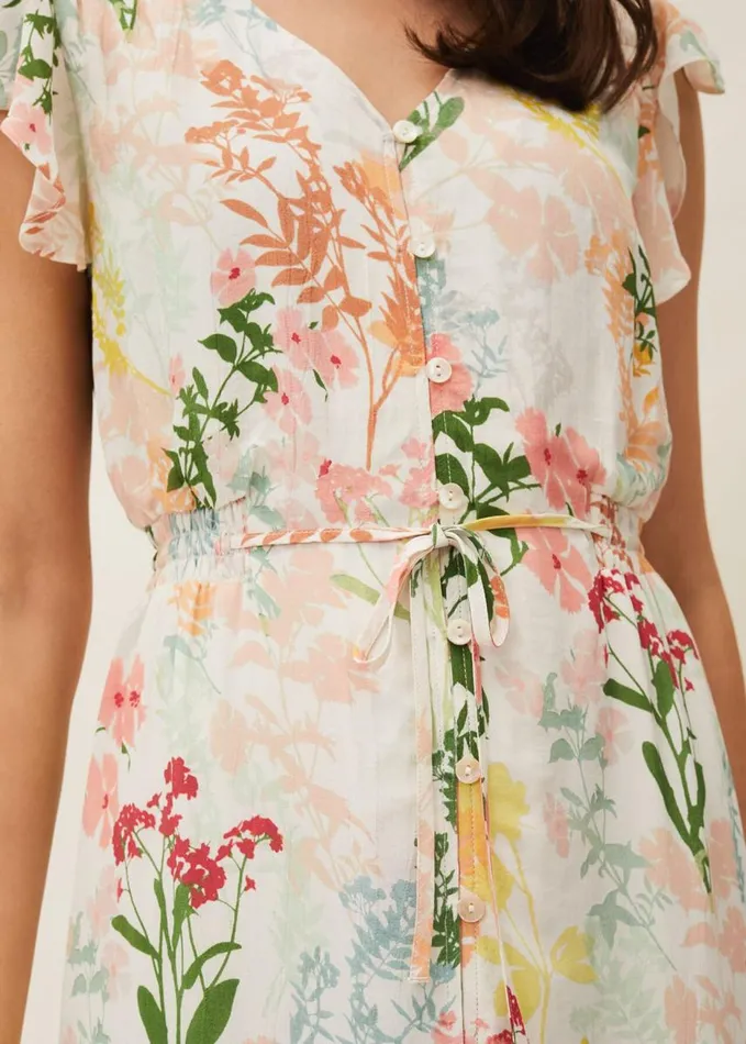 Phase Eight Remee Floral Shirt Dress Pinkorange Women Dresses