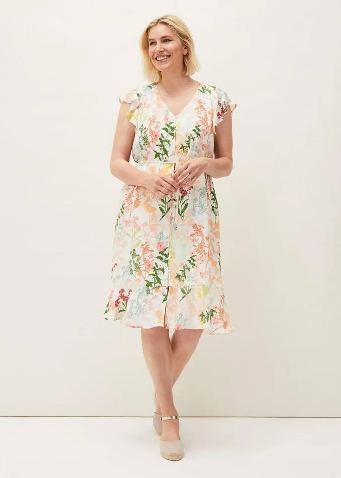 Phase Eight Remee Floral Shirt Dress Pinkorange Women Dresses