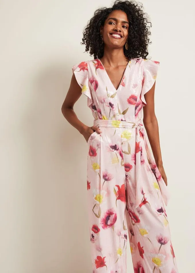 Phase Eight Rhiannon Sequin Printed Jumpsuit Multicoloured Women Dresses