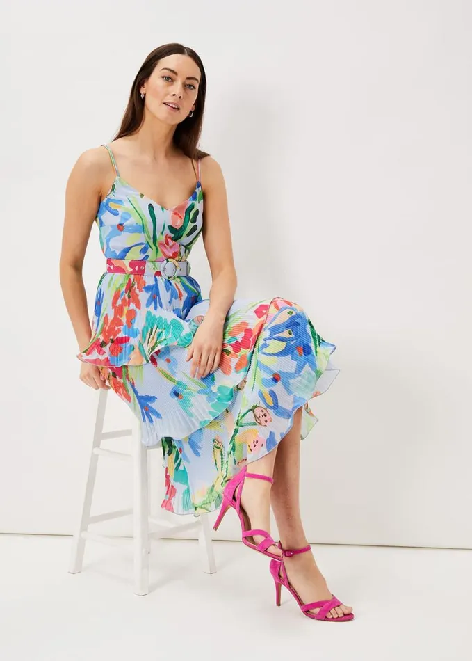 Phase Eight River Floral Tiered Midi Dress Multicoloured Women Dresses
