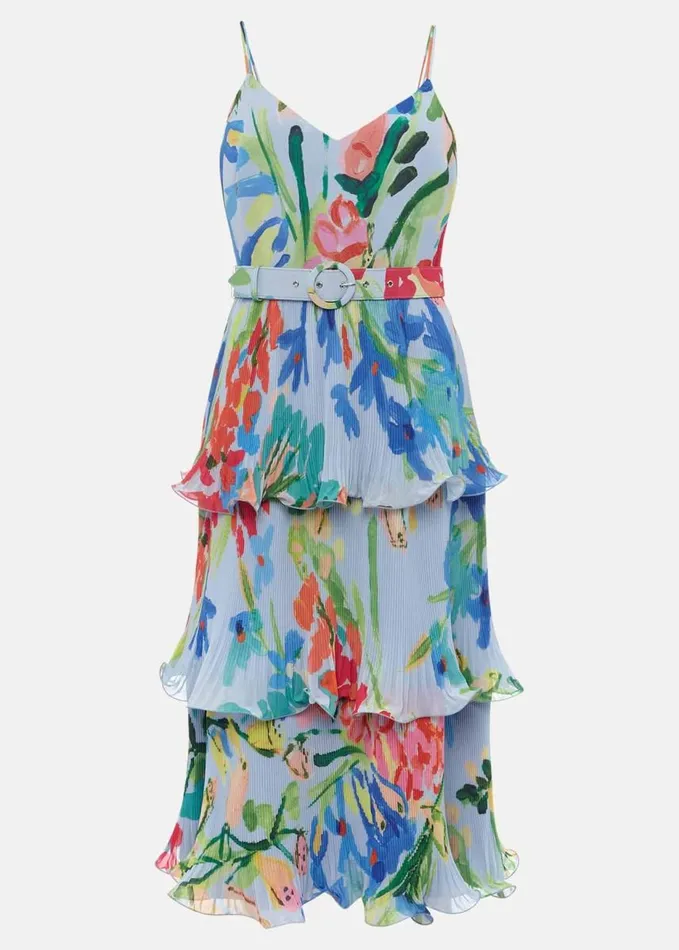 Phase Eight River Floral Tiered Midi Dress Multicoloured Women Dresses