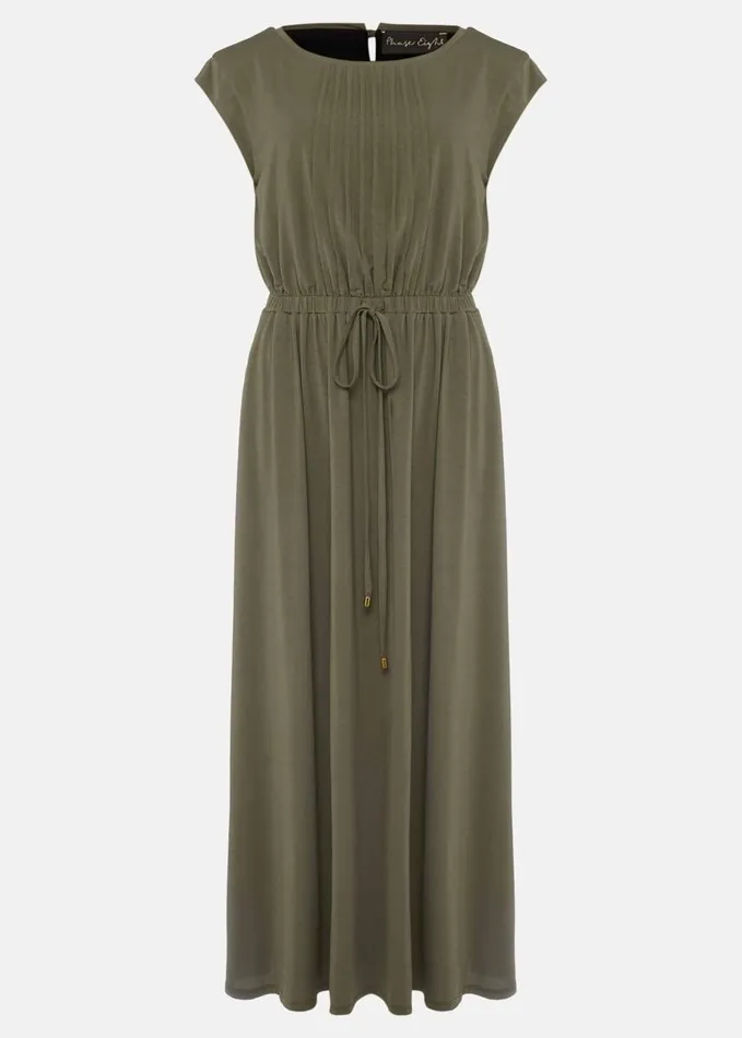 Phase Eight Rosanna Pintuck Jersey Dress Khaki Women Dresses