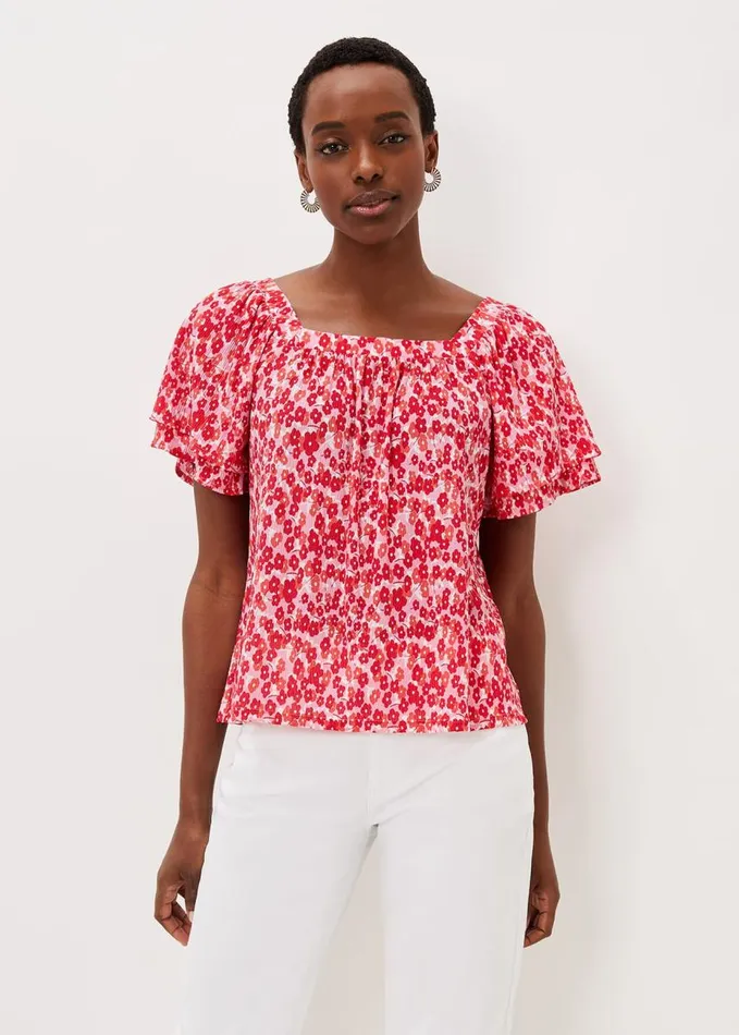 Phase Eight Saffy Floral Square Neck Top Multicoloured Women Tops and TShirts