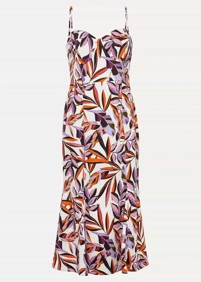 Phase Eight Sammie Leaf Print Fit And Flare Midi Dress Ivorymulti Women Dresses