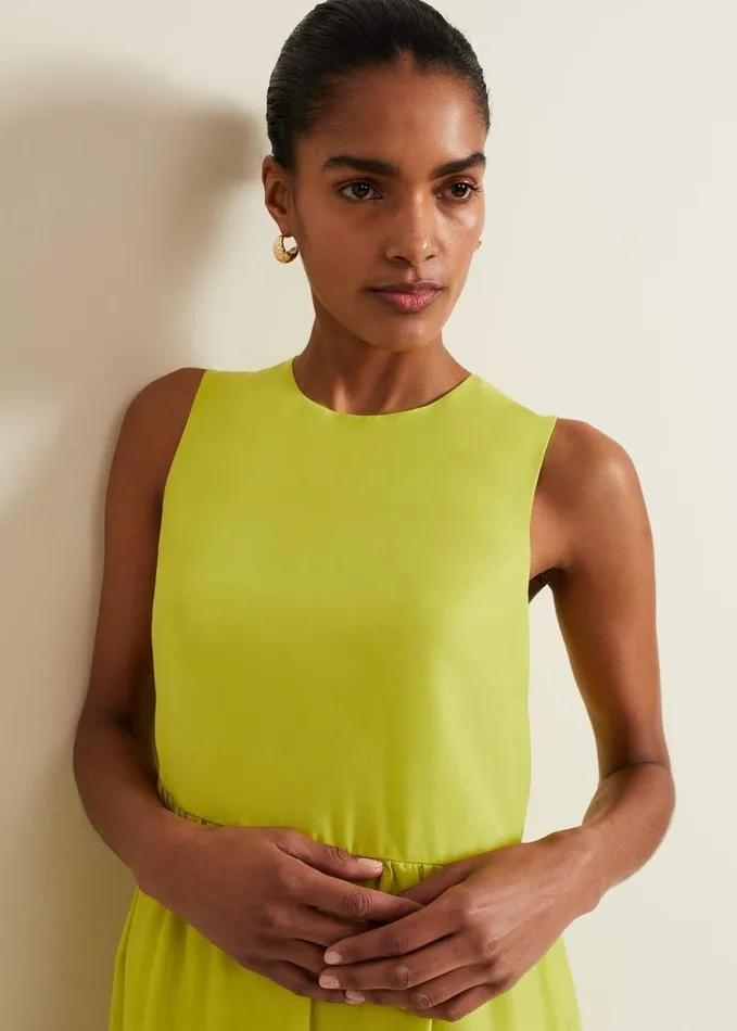 Phase Eight Sara Tiered Maxi Dress Lime Women Dresses