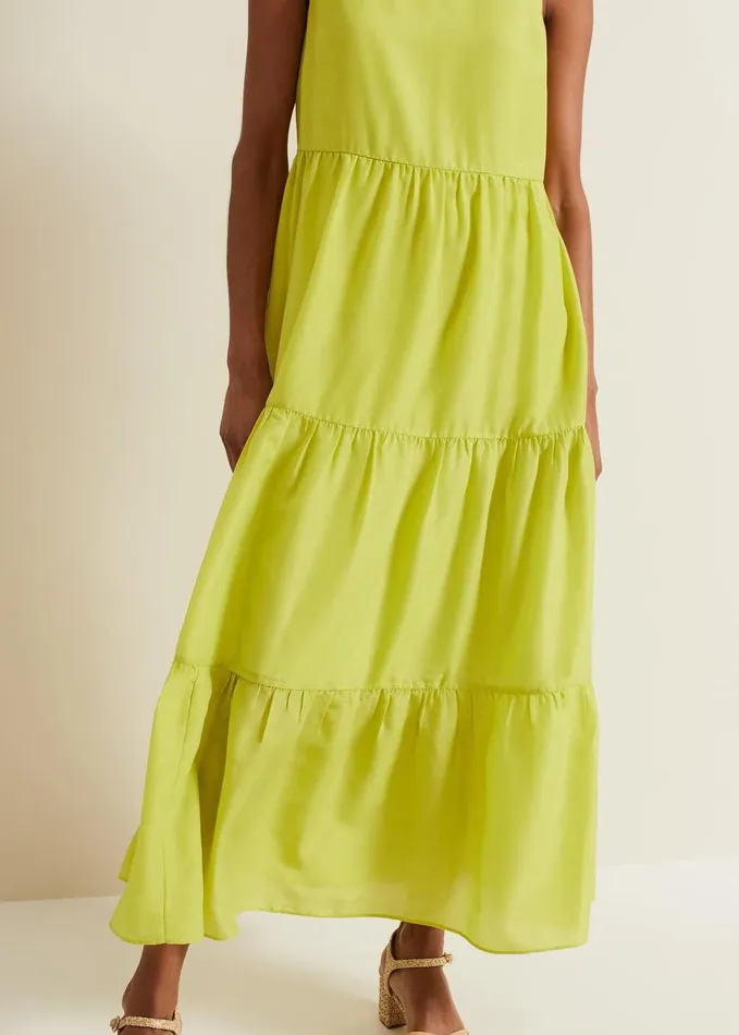 Phase Eight Sara Tiered Maxi Dress Lime Women Dresses