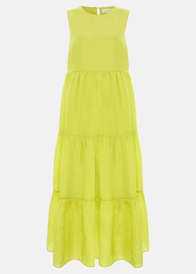 Phase Eight Sara Tiered Maxi Dress Lime Women Dresses