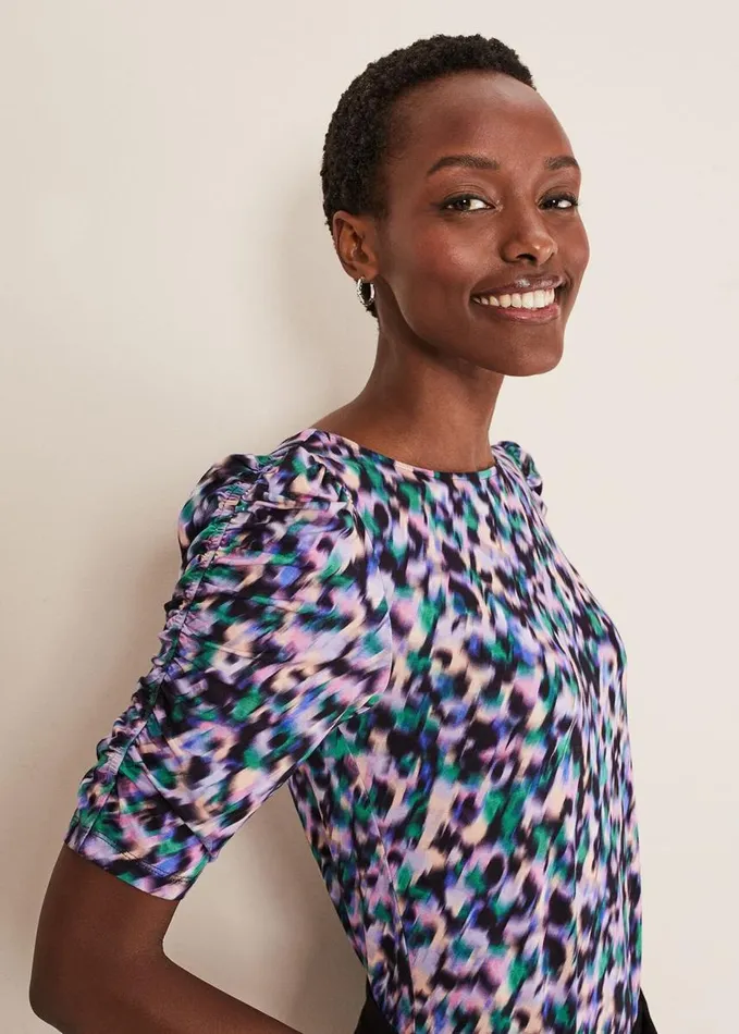 Phase Eight Sasha Jersey Top Navy Multi Women Tops and TShirts