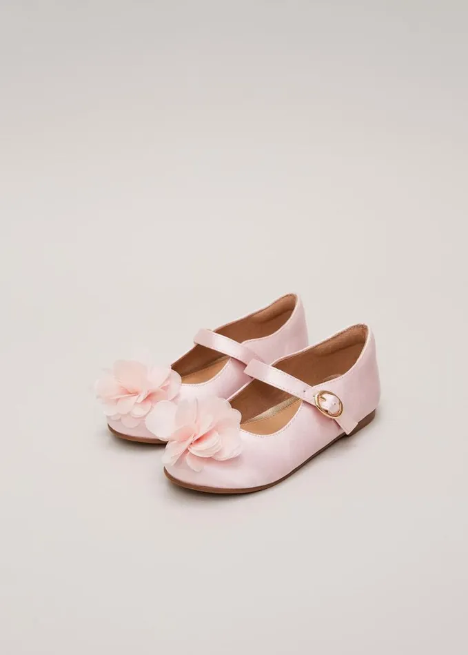 Phase Eight Satin Flower Detail Shoes Pale Pink Women Childrenswear