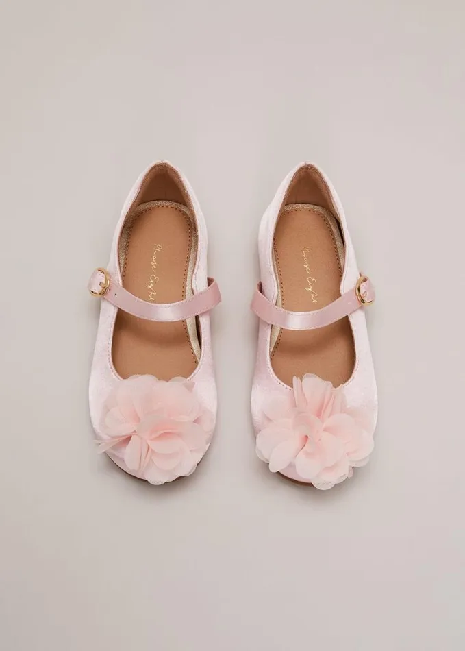 Phase Eight Satin Flower Detail Shoes Pale Pink Women Childrenswear