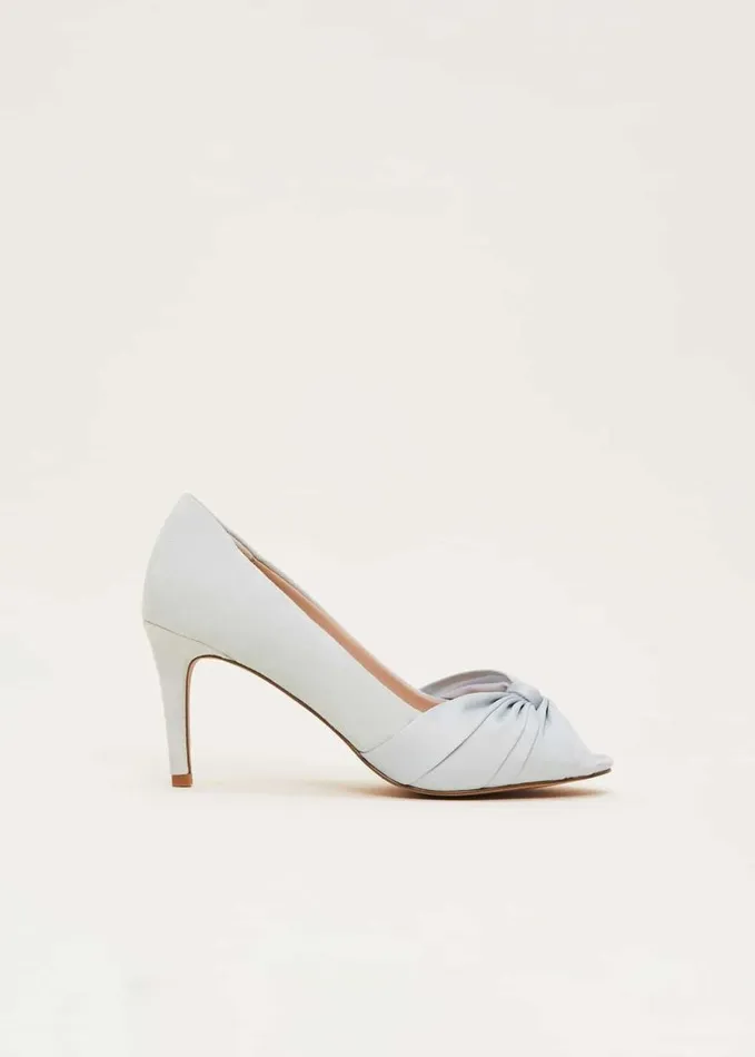Phase Eight Satin Twist Peeptoe Shoe Eau De Nil Women Occasion Shoes