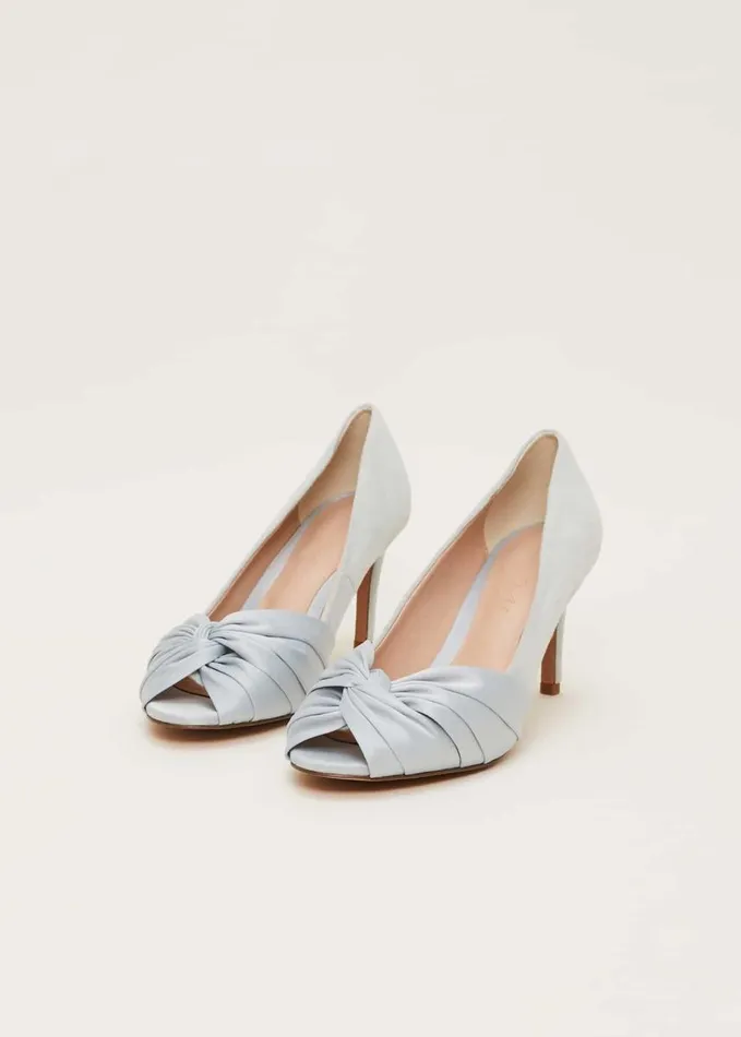 Phase Eight Satin Twist Peeptoe Shoe Eau De Nil Women Occasion Shoes