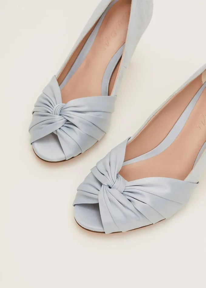 Phase Eight Satin Twist Peeptoe Shoe Eau De Nil Women Occasion Shoes