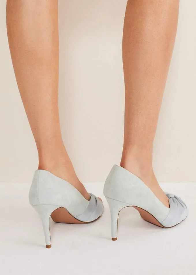 Phase Eight Satin Twist Peeptoe Shoe Eau De Nil Women Occasion Shoes