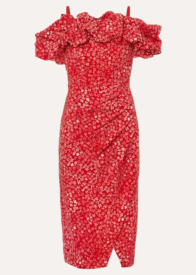 Phase Eight Senita Off Shoulder Ditsy Dress Redmulti Women Dresses