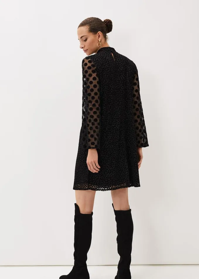 Phase Eight Sevina Spot Tunic Dress Black Women Dresses