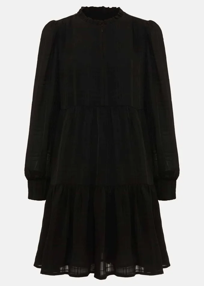 Phase Eight Shreya Check Swing Mini Dress Black Women Dresses