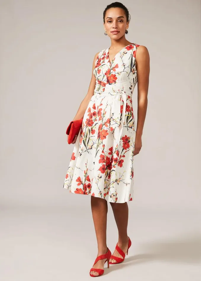 Phase Eight Sofia Floral Cotton Dress Ivoryfire Women Dresses