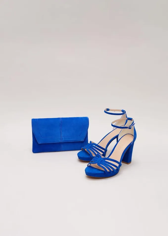 Phase Eight Strappy Platform Heel Cobalt Women Occasion Shoes