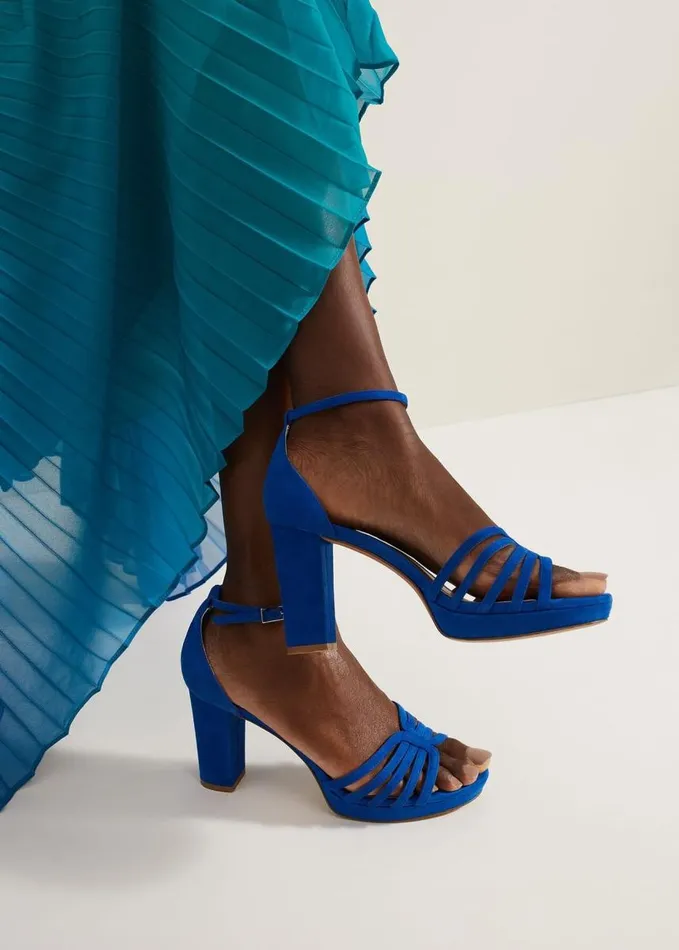Phase Eight Strappy Platform Heel Cobalt Women Occasion Shoes