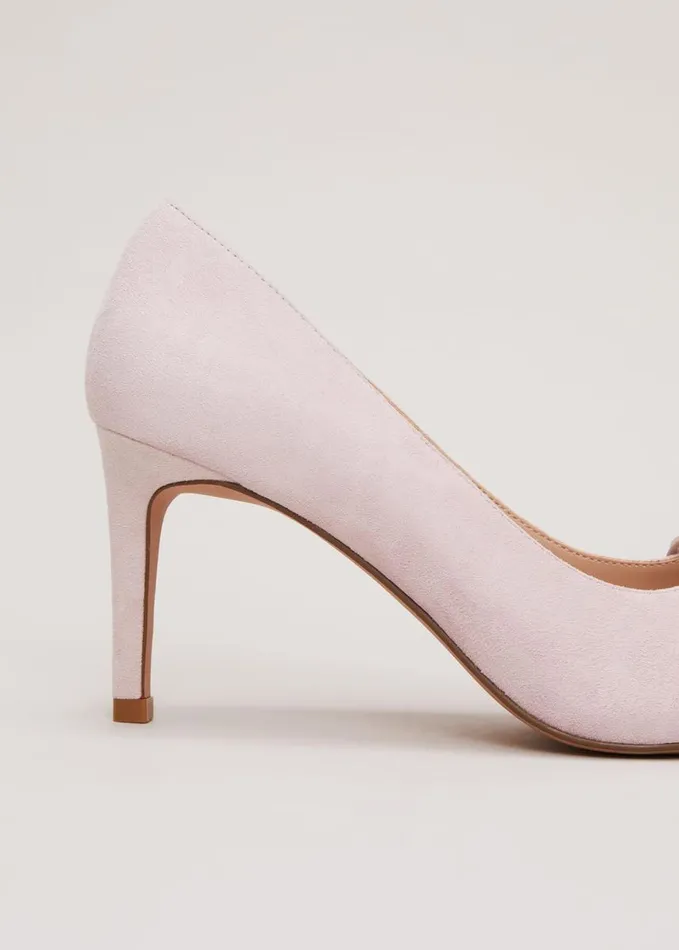 Phase Eight Suede Bow Front Court Shoe Pale Pink Women Occasion Shoes