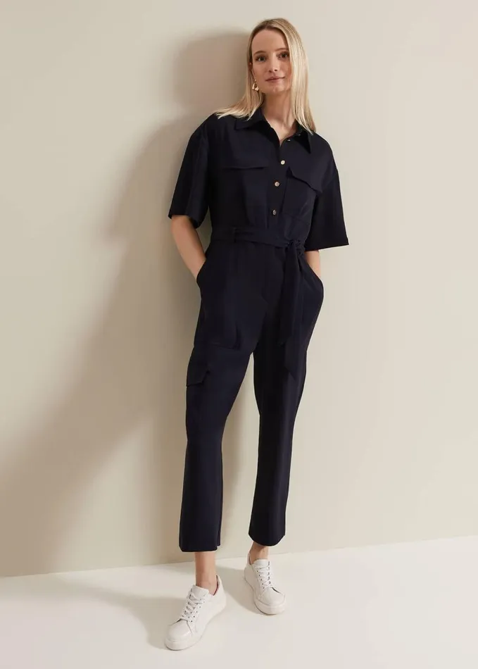 Phase Eight Tallulah Navy Utility Jumpsuit Navy Women Dresses