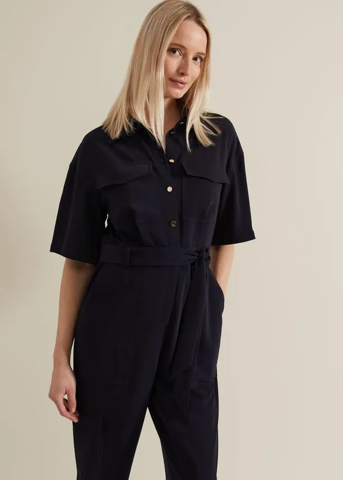 Phase Eight Tallulah Navy Utility Jumpsuit Navy Women Dresses