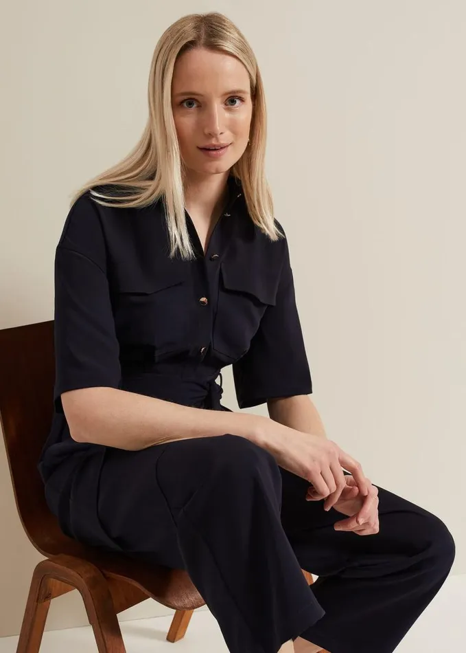 Phase Eight Tallulah Navy Utility Jumpsuit Navy Women Dresses