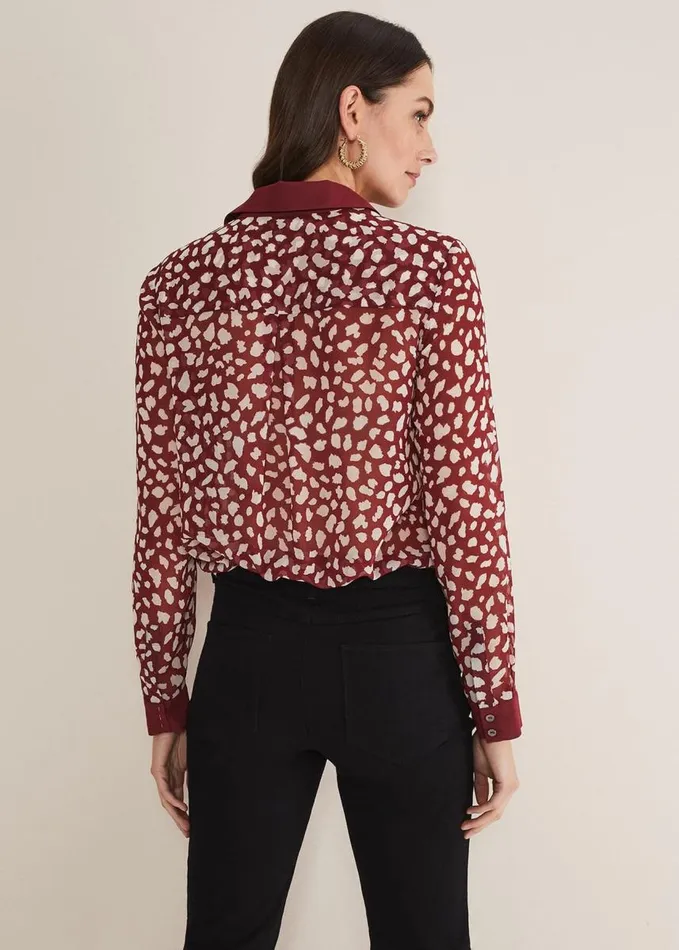 Phase Eight Tanjina Printed Blouse Powder Pinkgreen Women Shirts and Blouses