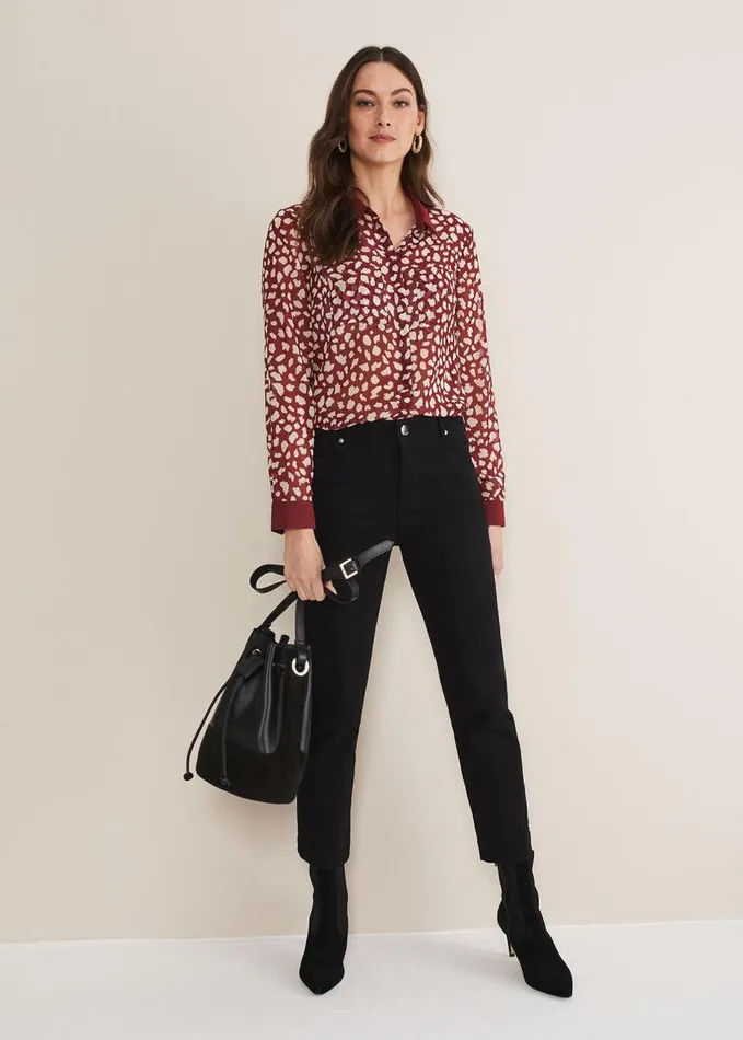 Phase Eight Tanjina Printed Blouse Powder Pinkgreen Women Shirts and Blouses