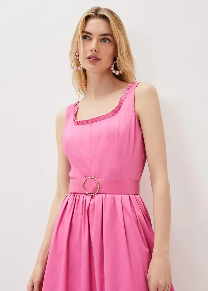 Phase Eight Tanya Belted Midaxi Dress Candy Pink Women Dresses