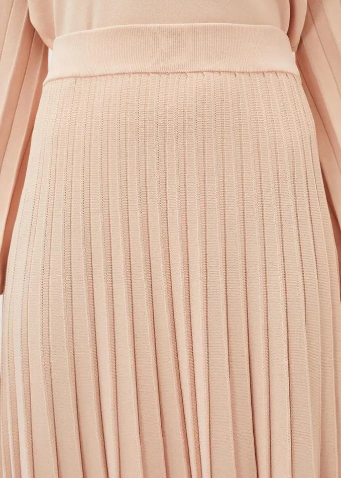 Phase Eight Teodora Pleat Knit CoOrd Skirt Soft Pink Women Skirts