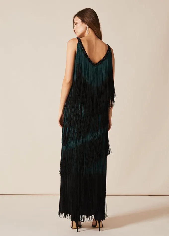 Phase Eight Tina Tassel Dress Blackforest Women Dresses