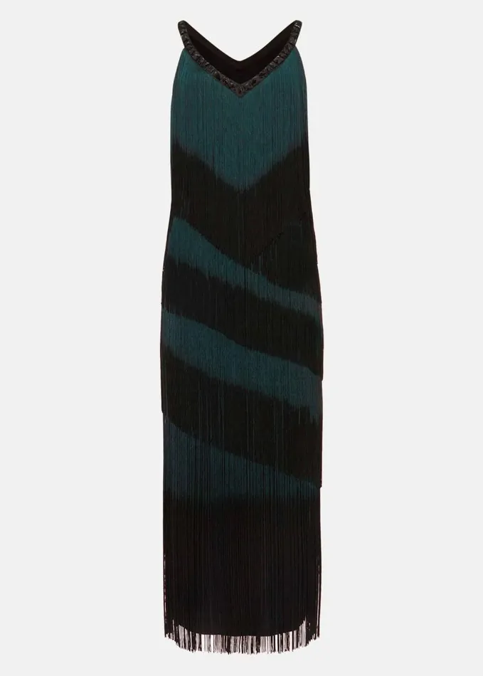 Phase Eight Tina Tassel Dress Blackforest Women Dresses