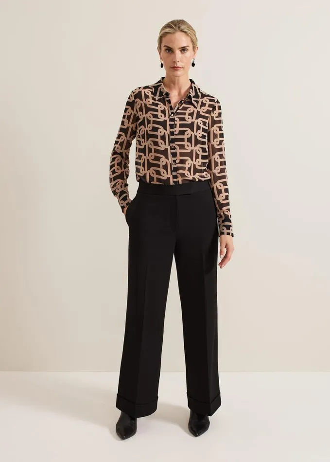 Phase Eight Trixie Turn Up Hem Trouser Black Women Trousers