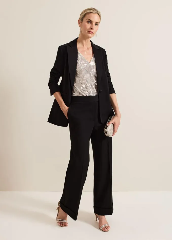 Phase Eight Trixie Turn Up Hem Trouser Black Women Trousers