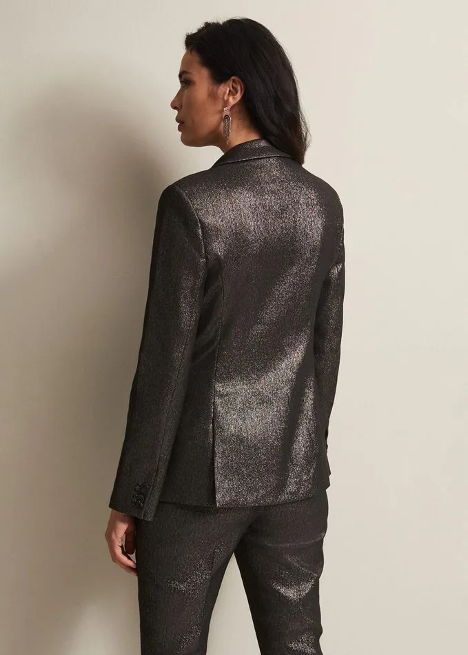 Phase Eight Ulrica Shimmer Blazer Metallic Women Jackets