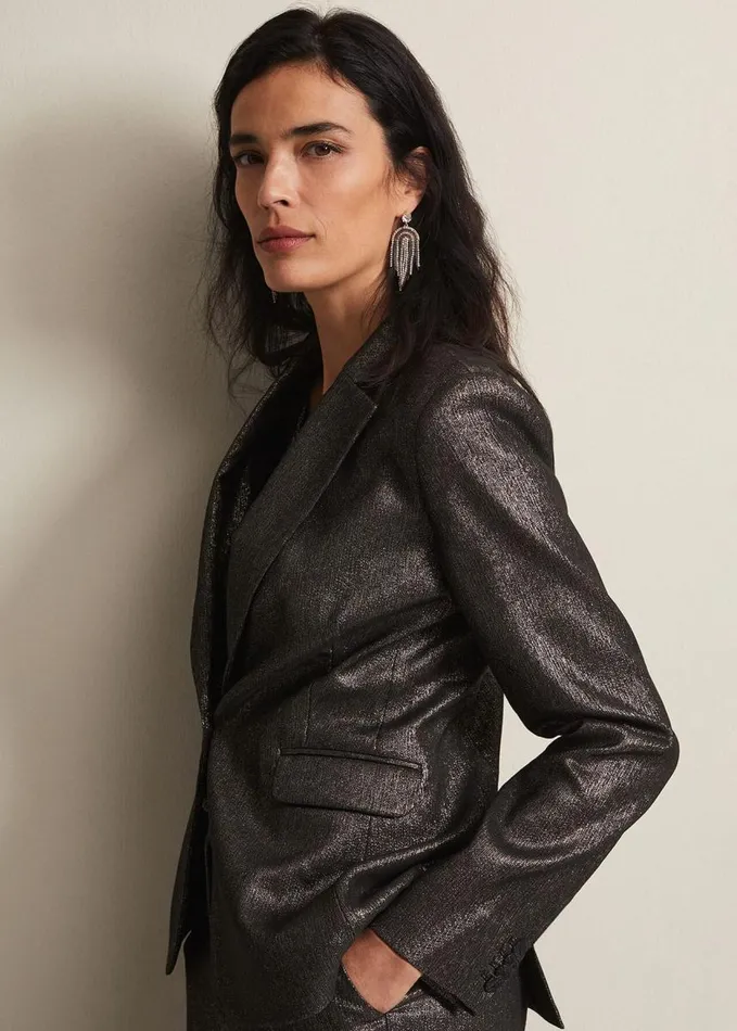 Phase Eight Ulrica Shimmer Blazer Metallic Women Jackets