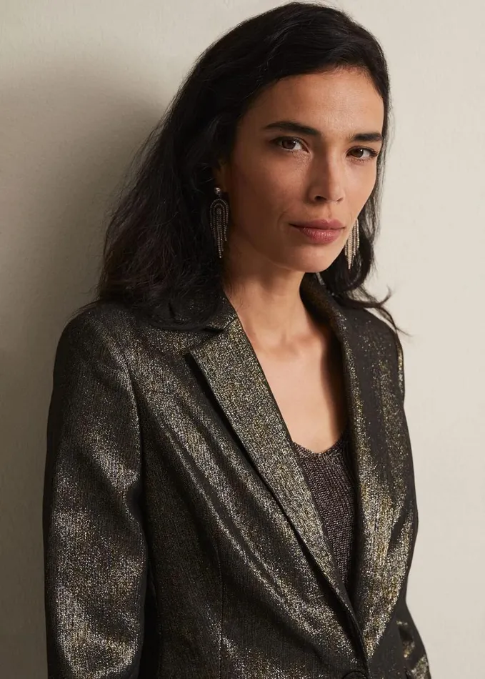 Phase Eight Ulrica Shimmer Blazer Metallic Women Jackets
