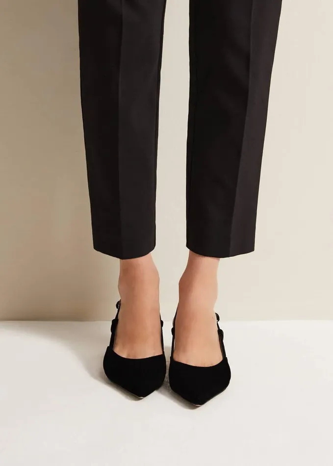 Phase Eight Velvet Slingback Kitten Heels Black Women Occasion Shoes