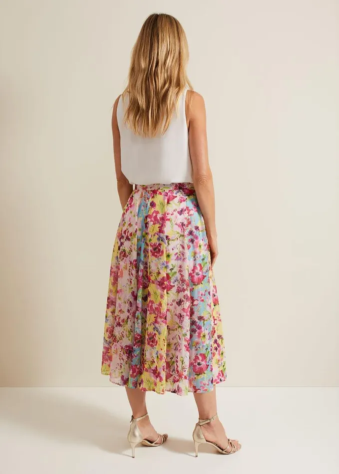 Phase Eight Vivianne Floral Midi Skirt Multicoloured Women Skirts
