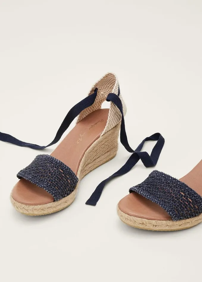 Phase Eight Weave Espadrille Navy Women Heels