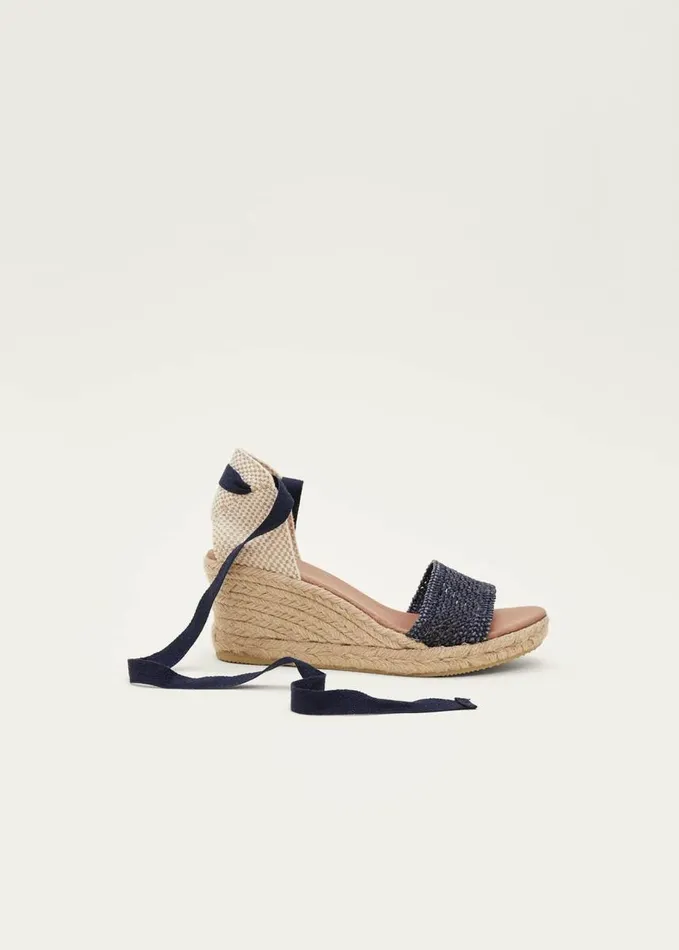 Phase Eight Weave Espadrille Navy Women Heels