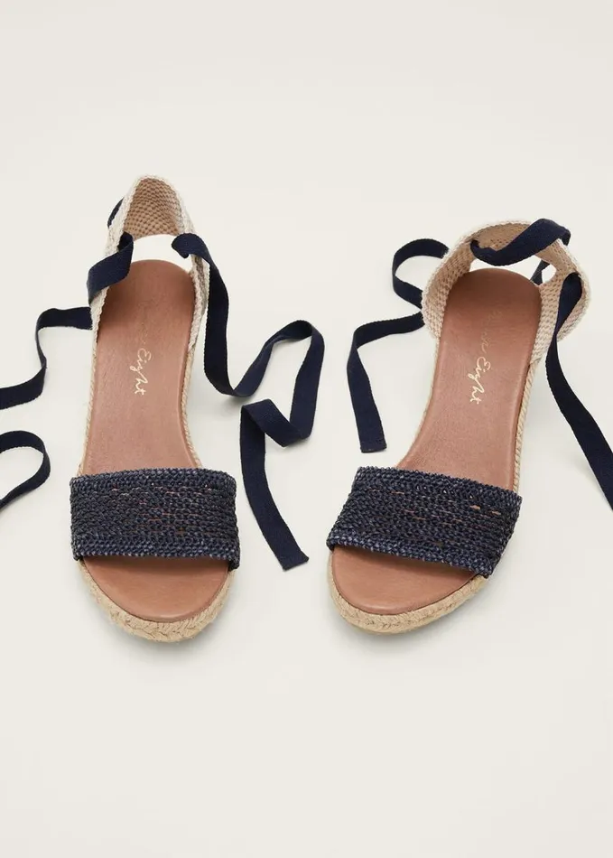 Phase Eight Weave Espadrille Navy Women Heels