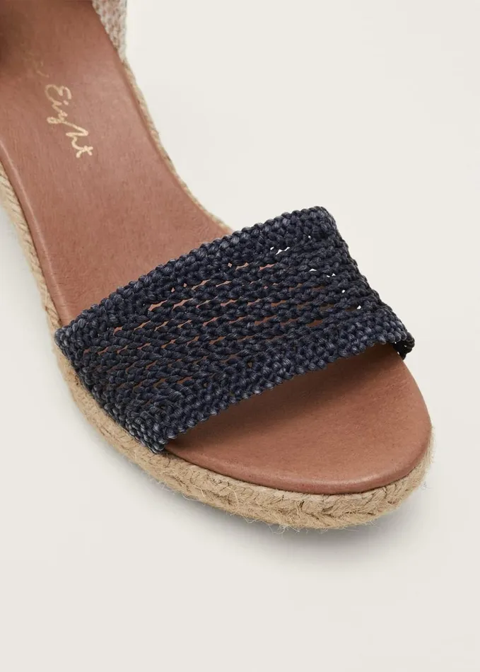 Phase Eight Weave Espadrille Navy Women Heels
