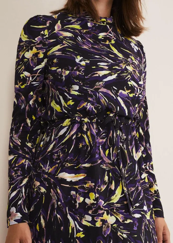 Phase Eight Zenobia Printed Jersey Dress Bluechocolate Women Dresses