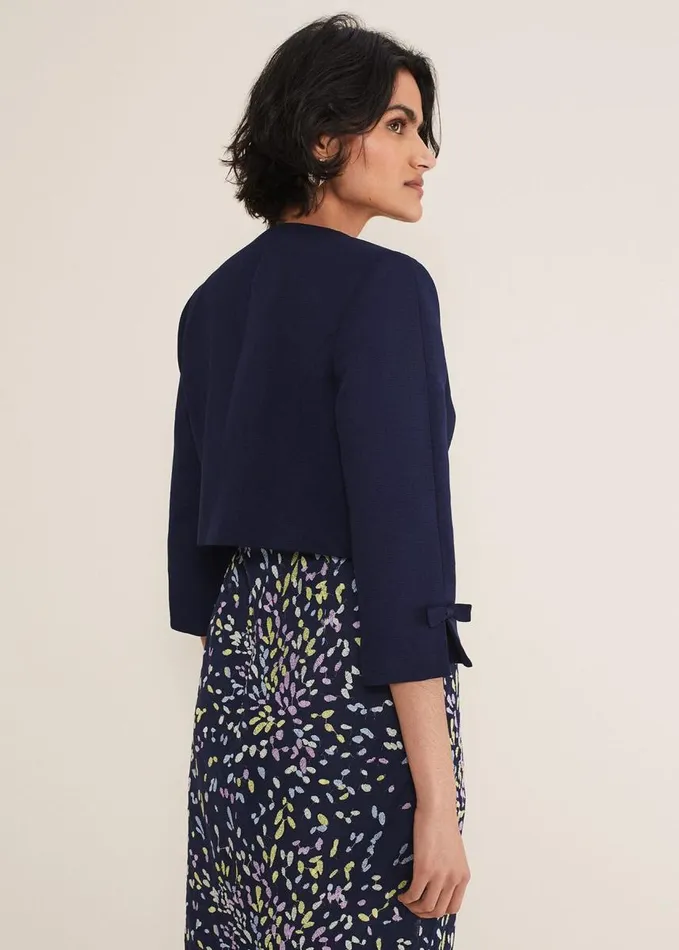 Phase Eight Zoelle Bow Detail Jacket French Navy Women Jackets