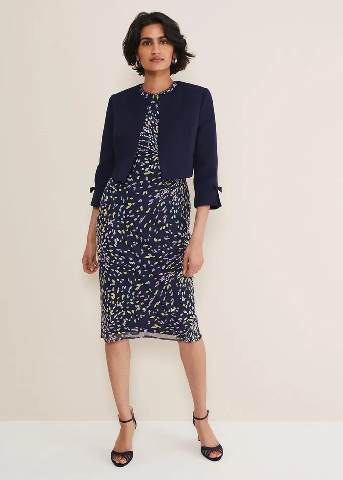 Phase Eight Zoelle Bow Detail Jacket French Navy Women Jackets